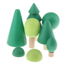 Handmade Wooden Tree Building Blocks Kids Early Learning Educational Toys