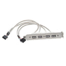 MainBoard 4 Port USB 2.0 to 9 Pin Header Bracket Extension Cable