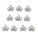 10x Metal Crown Flatback Rhinestone Button Embellishment Weding Phone Kit