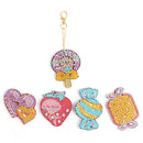 5pcs/Set Cute Candy Full Drill Special Shape Diamond Painting Keychain Art
