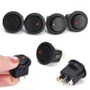 4pcs Round Rocker Switch 12V with LED light dot car auto rv boat toggle New 3C
