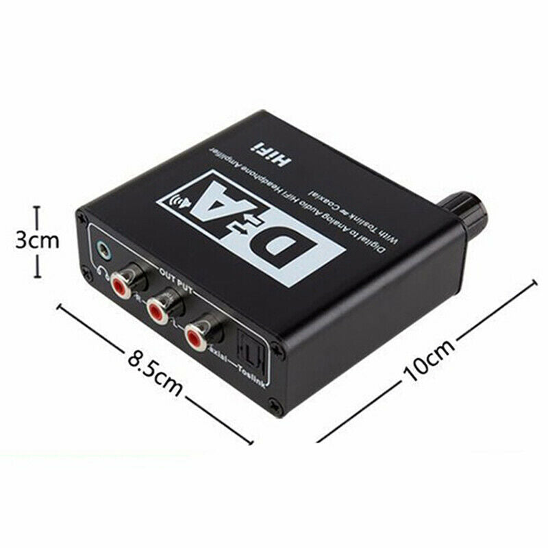 192kHz Digital Optical Coaxial Toslink To Analog RCA L/R 3.5mm Audio Convert3C