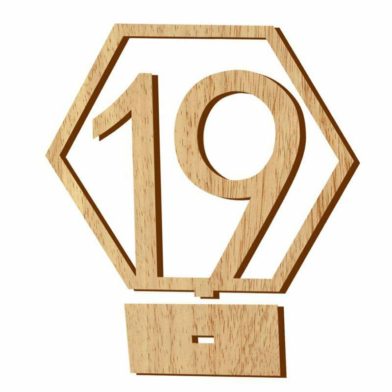 1-20 Numbers Wood Signs Wedding Hexagon Table Number Wooden Table Numbers R