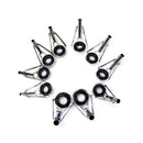 80pcs 10Sizes Steel Fishing Rod Pole Guide Tip Top Ring Eye Repair Kit Black MME