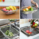 Adjustable Stainless Steel Kitchen Colander Strainer On Handles