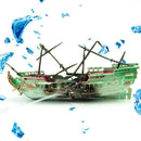 Aquarium Ornament Wreck Boat Sunk Ship Air Splits Shipwreck Fish Tank Ca XIE