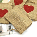 5Pcs Small Linen Bags Pouch Jute Sack Gift Bags Drawstring Bag Jewelry Chri F7H5