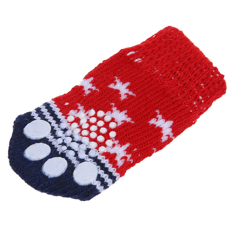 Paw Print Pet Dog Socks w/ Non-slip Bottom - Approx. 2.7 Inch Long x 1.5 In O6T5