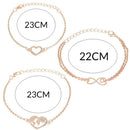 3pcs/Set Double Love Bracelet Lucky 8 Bangles Wedding Women Jewelry Gift