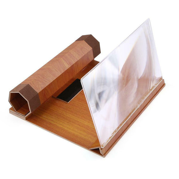 12 inch Wood Phone Screen Magnifier Stand Cellphone Display Amplifying Holder