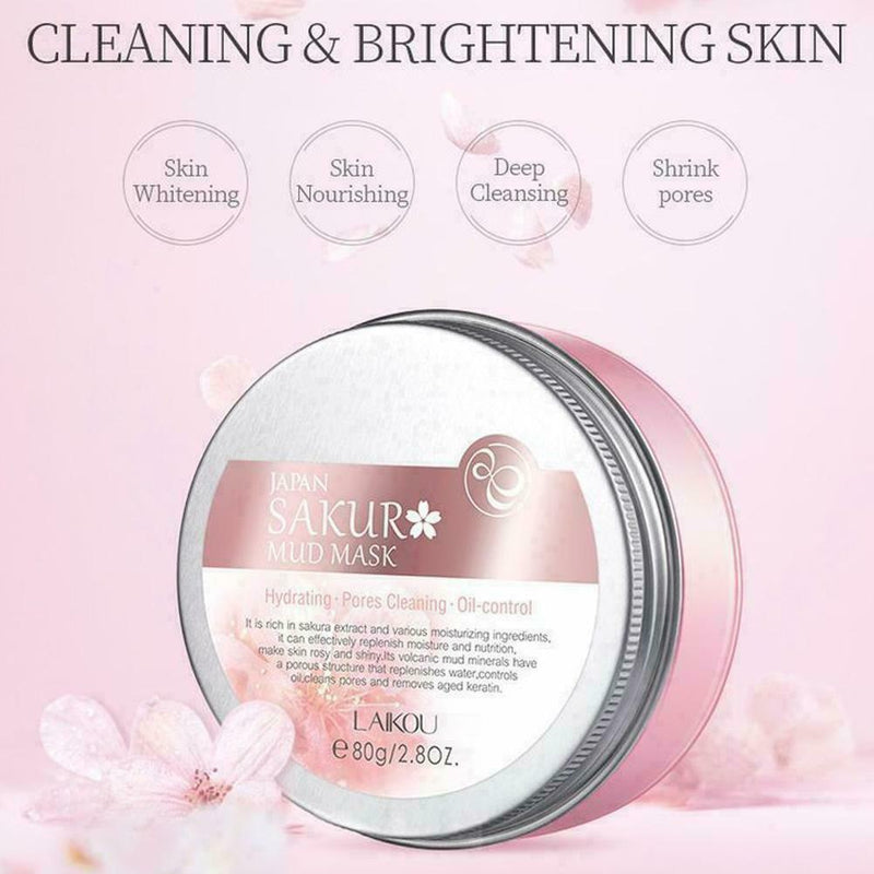 Cherry Blossoms Face Pink Mud Face Oil Control Moisturizing Whitening Q0Z3