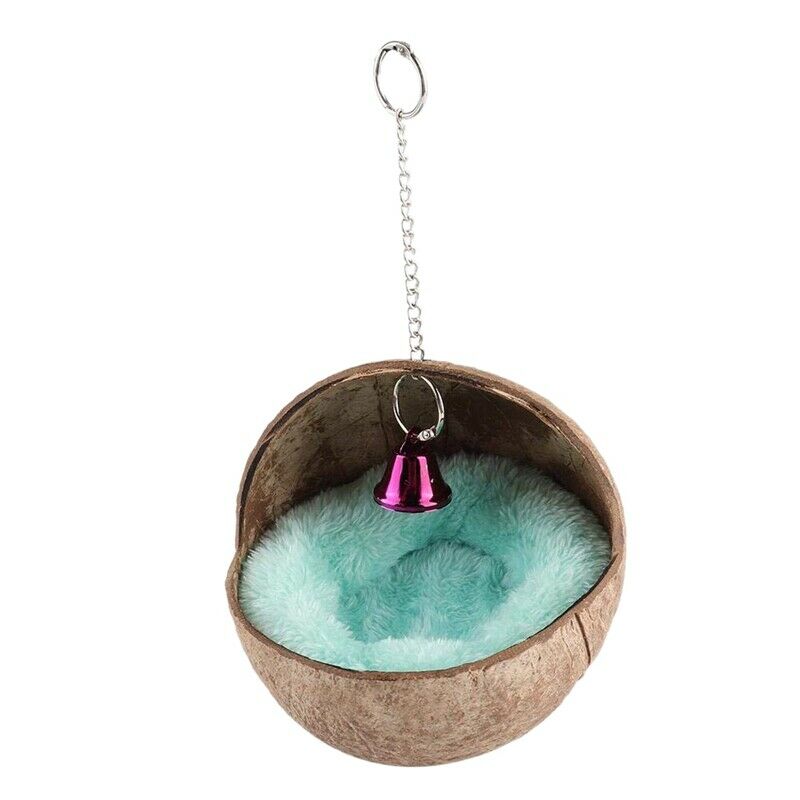 Bird Nest Hanging Natural Coconut Shell Birds House Hut Breeding Nesting Bi
