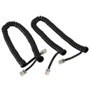 2 Pcs 2M RJ9 4P4C Plug Coiled Stretchy Telephone Handsets Cable Black