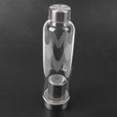 Glass Sport Water Bottle with Tea Filter Infuser Protective Bag 550ml Pink