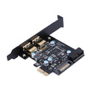 PCI-E to USB 3.0 2 Port PCI Express Expansion Card 19-Pin Power Connector