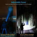 Super Bright 50000LM T6 LED Flashlight Rechargeable Zoom Torch 18650 3 Modes J7