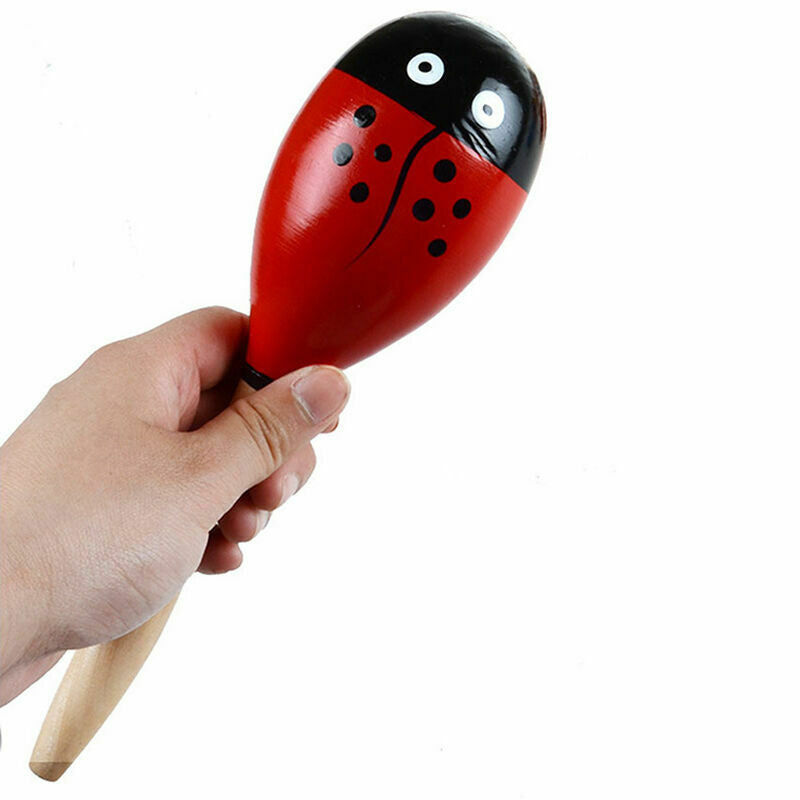 Wooden Maraca Wood Rattles Kids Percussion Musical Hand Shaker-Toys Instrum X8J5