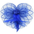 Flower Feather Fascinator Headband Hat Wedding Prom Ladies, Blue