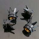 4pcs Black Chrome Tire Air Valve Caps Stem Cover Crown for Car Wheel Truck