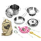 12pcs Kitchen Stainless Steel Cooking Toys Kit Kids Mini Pretend Play Tool