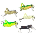 5Pcs Flying Fishing Lure Jig Wobblers Lure Grasshopper Insect Fishing Tackle