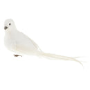 Lifelike White Artificial Doves Birds Statue Store Setting Garden Decoration