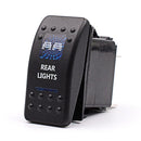 12V 24A Bar ARB 5P Push Rocker Toggle Switch Blue LED Light Waterproof Car
