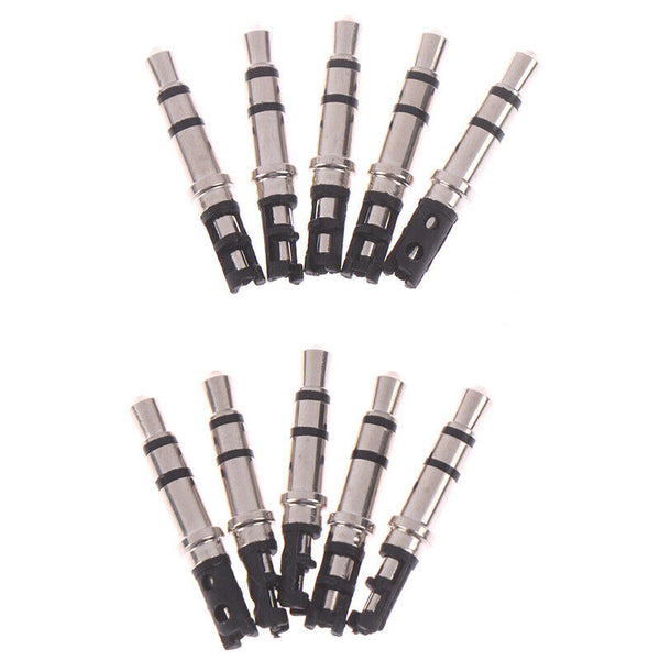 10Pcs 3.5mm 3 Pole Male Soldering Repair Headphone Audio Jack Plug FT