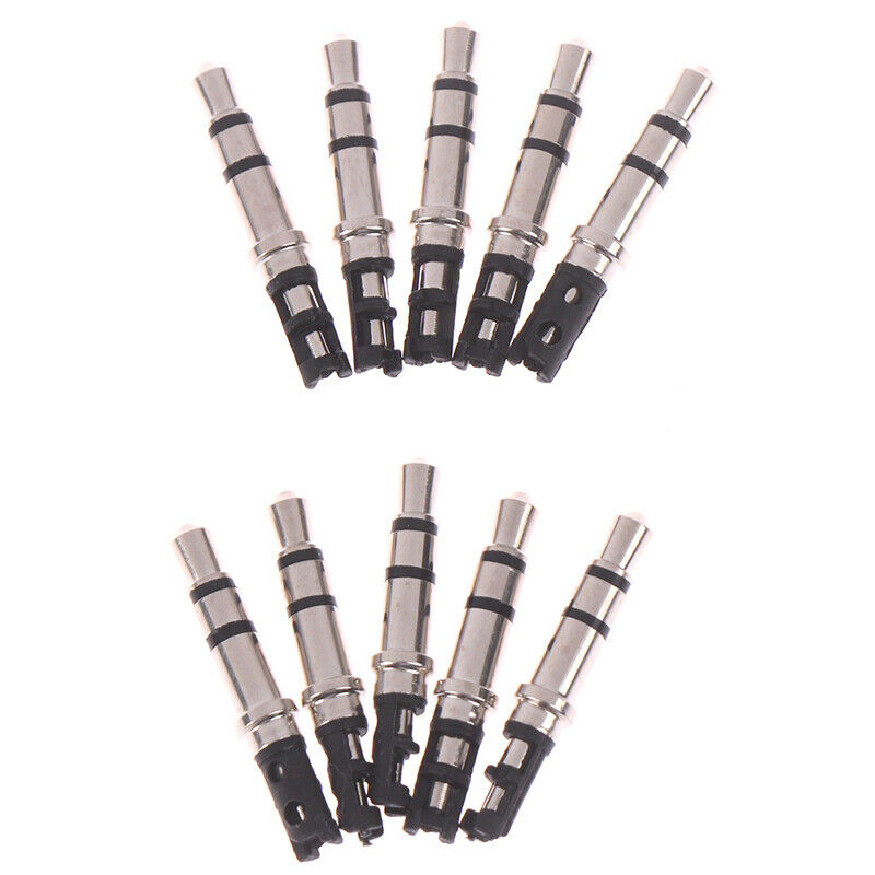 10Pcs 3.5mm 3 Pole Male Soldering Repair Headphone Audio Jack Plug FT
