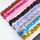 8x 1 Yard Paillette Sequins Ribbon Lace Trim Sewing Applique for Party 18mm