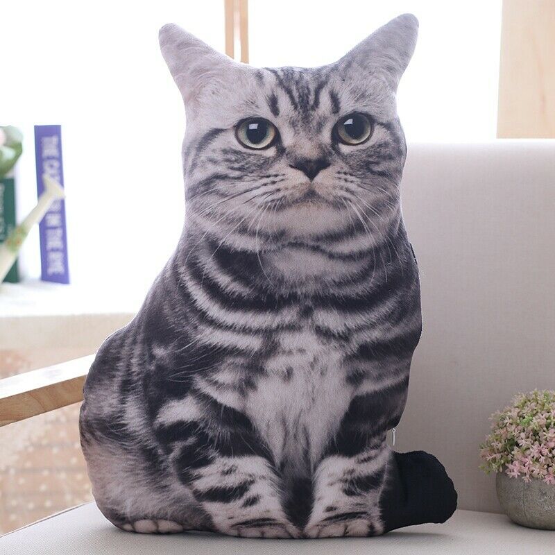 1pc 50cm Simulation Plush Cat Pillows Soft Stuffed Animals Cushion Sofa DecoB3R1