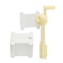 120 White Plastic Floss Bobbins with Floss Winder for Cross-Stitch Bobbins Card