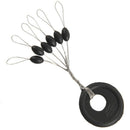 10 Pcs 6 in 1 Size L Black Rubber Oval Stopper Fishing Bobber Float W3H5