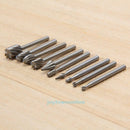 10Pcs HSS Rotary Burr Router Bits Set Milling Engraving Wood Working Cutter Tool