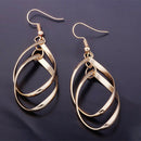 Fashion Rhombus Hollow Leaf Big Dangle Earrings For Women Wedding Jewelry G R8M2