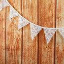 12 Flags White Plum Lace Cotton Flags Pennant Wedding Birthday Party Decor