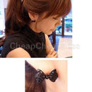 Rhinestone Crystal Earring Cute Earrings NEW Black Bowknot Bow Tie Stud LJAU