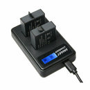 1X(Ahdbt-501 For Go-Pro Hero5 Battery Usb Lcd Display Dual Port Charger For