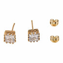 Men's Women's Lover New Luxury Party Square Crown Hollow Zircon Stud EarringE9F3