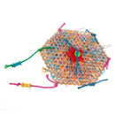 Colorful Bamboo Weave Wooden Swing Parrot Bell Toys Climbing Biting Bird Cage