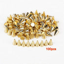 100pcsPic Studs / Rivets Studs PUNK plastic 6x4mm DIY Golden C1S8