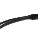 15cm 4pin Y-Splitter Computer PC Fan Power Cord 1 To 2 Black Sleeved