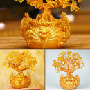 Chinese Golden Crystal Lucky Money Fortune Tree LUCKY Fortune Wealth Home O