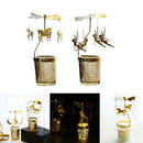 2x Rotating Candle Holder Tealight Candlestick Elf Unicorn New Year Night Light