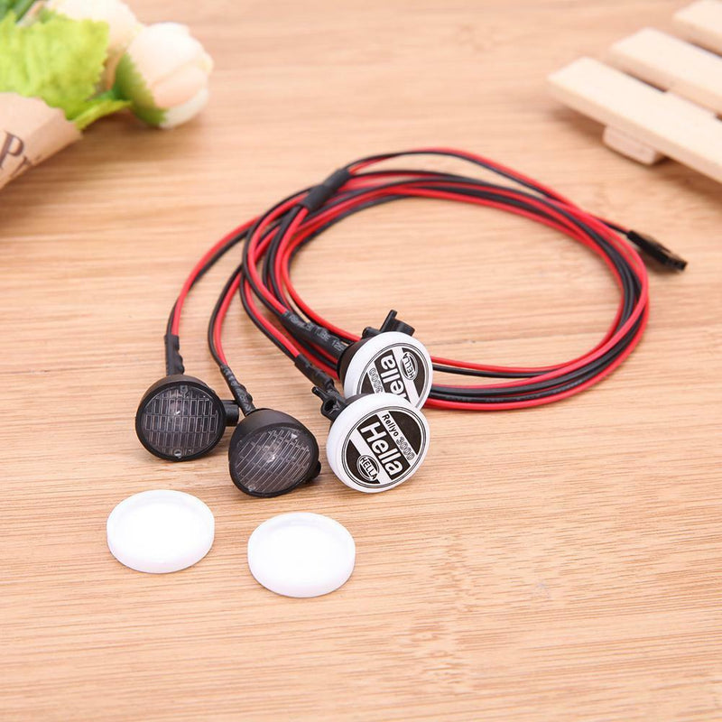 4pcs RC Car Round LED Light with Cover Vehicle Lamp Part for 1/10 Traxxas
