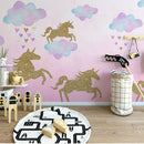 Cartoon Unicorns cloud Horse Wall Stickers for Girls Bedroom Decor Animal_Dec 3C