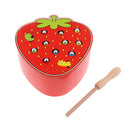 Wooden Strawberry Board Magnet Bug Catching Game Toys for Toddlers