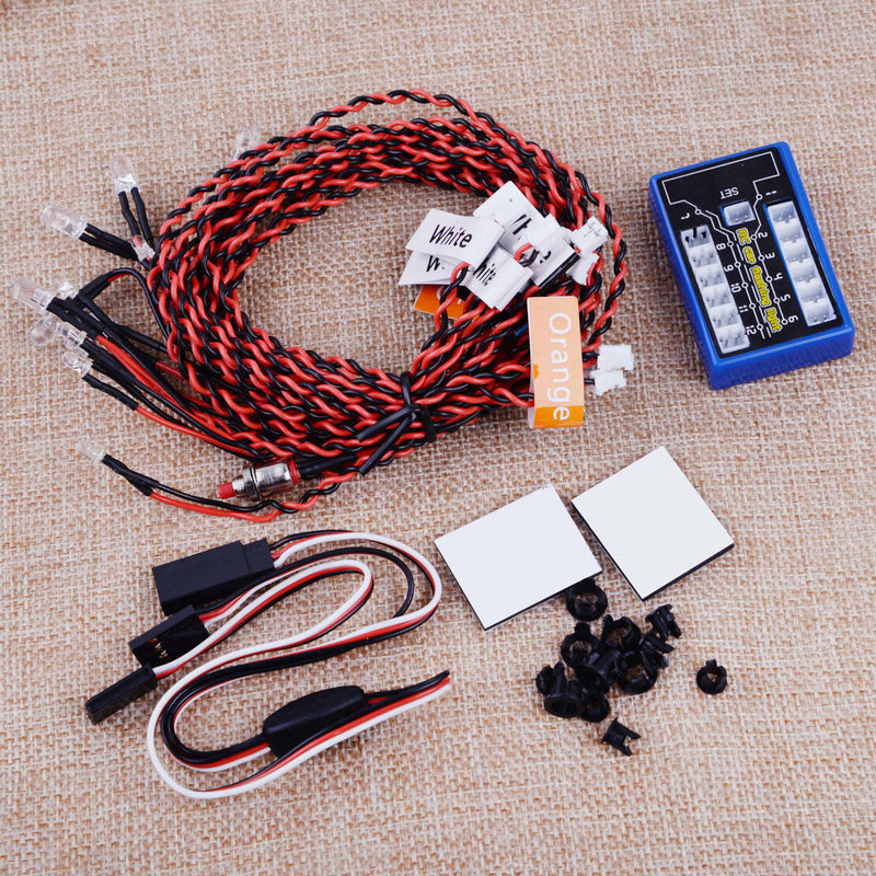 12 LED Flashing Light Lamp Set Headlight Taillight fit for 1/10 RC Truck Crawler