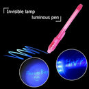 2 in 1 Luminous Light Invisible Ink Pen UV Kids Drawing Magic Pens (Pink)