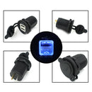 Motorcycle Car Marine Mini Dual USB Charger Adapter Socket Power Outlet LED